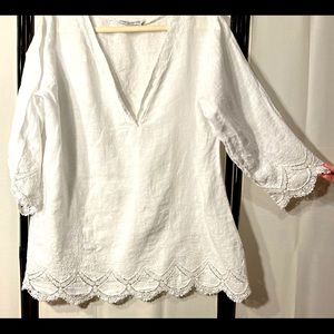 100% linen beach cover up made in Italy.